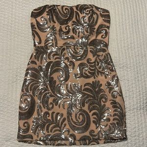 Cute blush and silver sequin mini dress